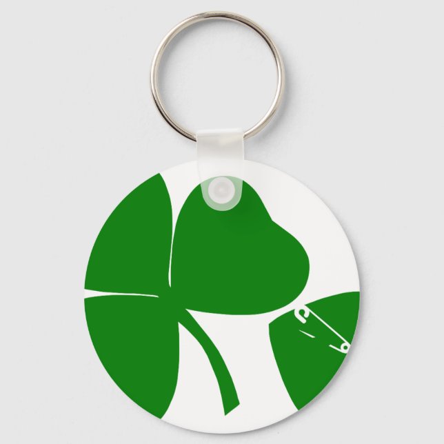 St Patrick's Day - Get Lucky 3 + 1 leaves = 4 Key Ring (Front)