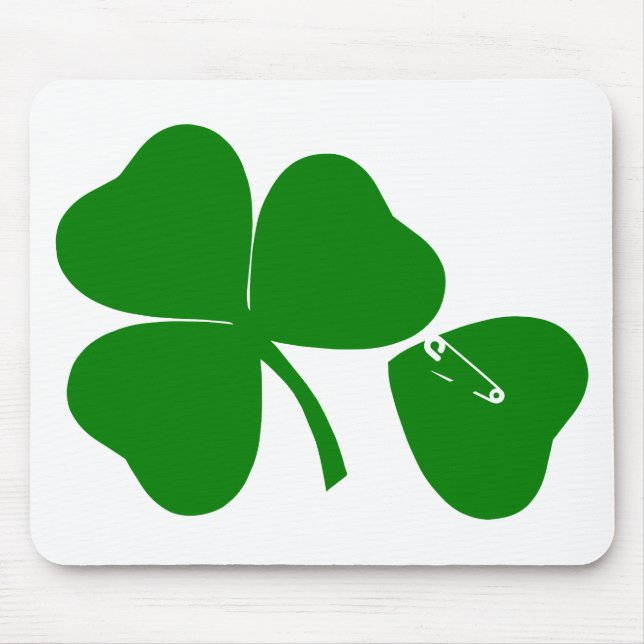 St Patrick's Day - Get Lucky 3 + 1 leaves = 4 Mouse Pad (Front)
