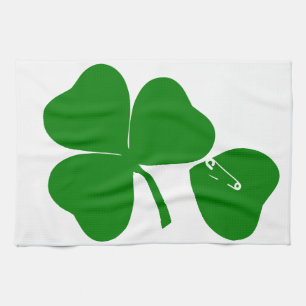 St Patrick's Day - Get Lucky 3 + 1 leaves = 4 Tea Towel