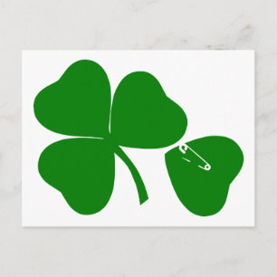 St Patrick's Day Get Lucky Safety Pin Postcard