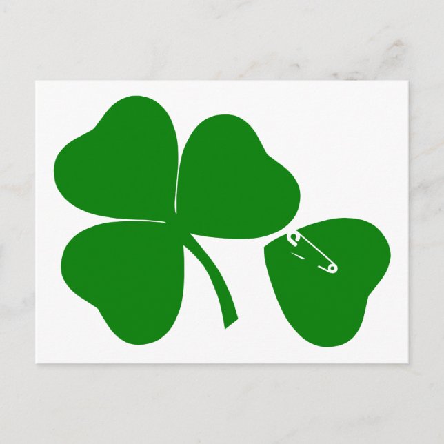 St Patrick's Day Get Lucky Safety Pin Postcard (Front)