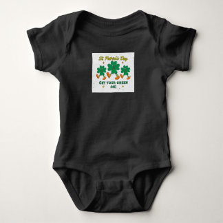 St. Patrick's Day "Get Your Green On!" Baby Bodysuit