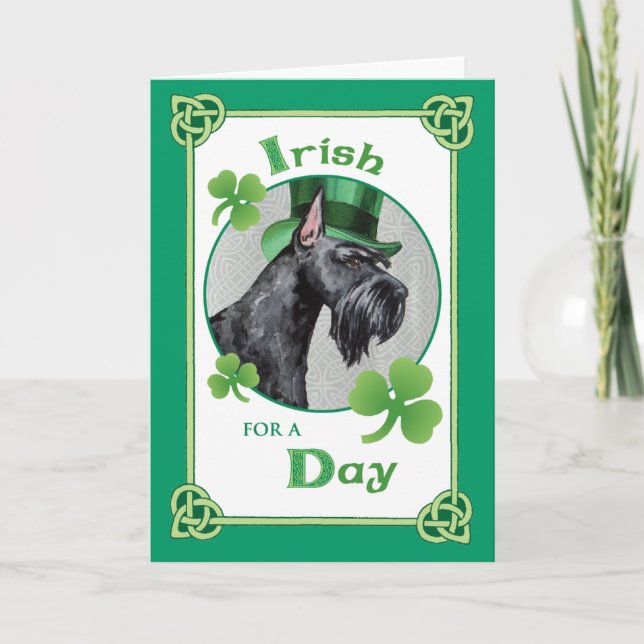 St. Patrick's Day Giant Schnauzer Card (Front)