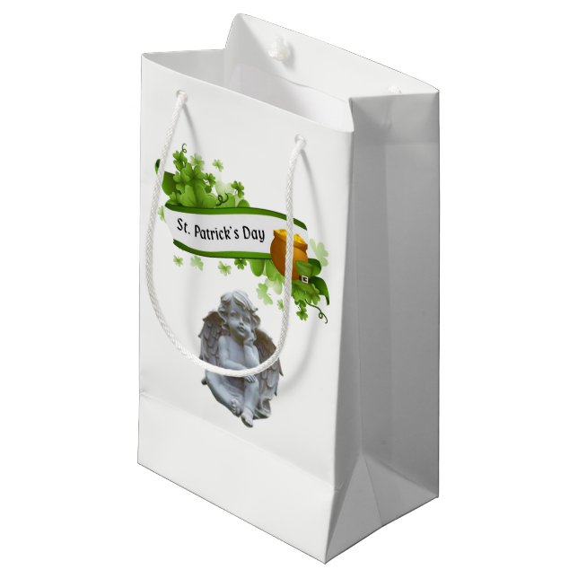 St. Patrick's Day Gift Bag Angel (Front Angled)