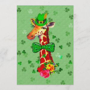 St. Patrick's Day Giraffe Invitation