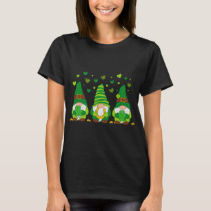 St. Patrick's Day Girl Gnomes With Bows and Clover T-Shirt