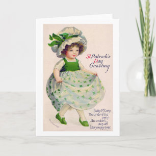 St. Patrick's Day Girl, Vintage Card