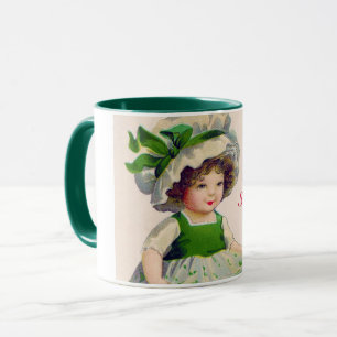 St. Patrick's Day Girl, Vintage Mug