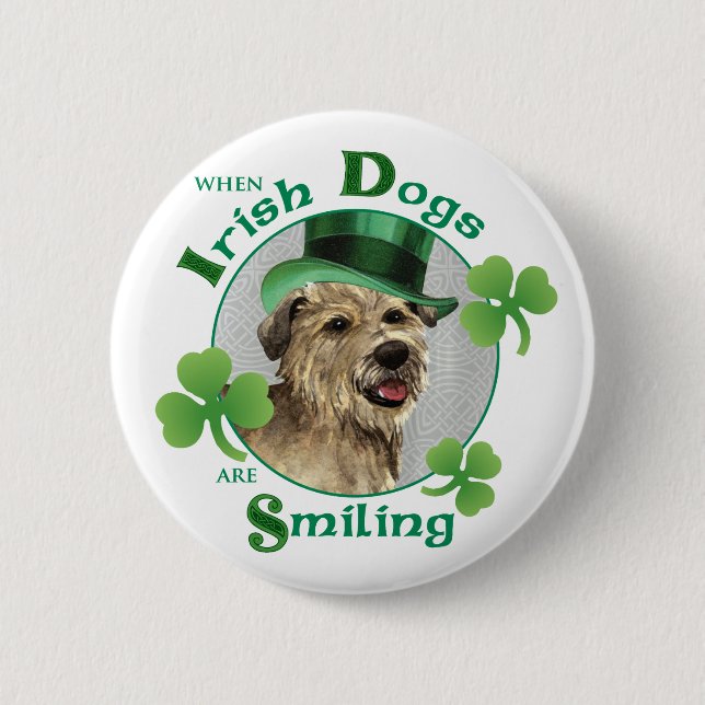 St. Patrick's Day Glen of Imaal Terrier 6 Cm Round Badge (Front)