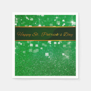 St. Patrick's Day Glitter Shamrock Napkin