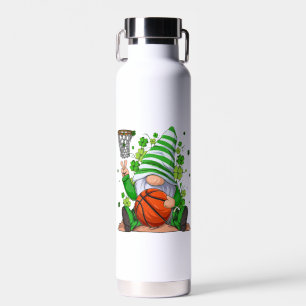 St Patrick's Day Gnome Holding Basketball Lucky Bo Water Bottle