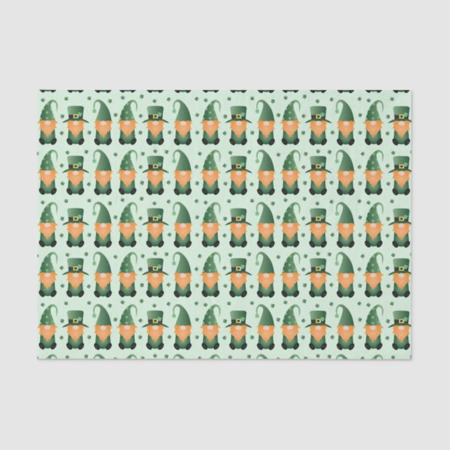 St Patricks Day Gnome Pattern Tissue Paper (Front)