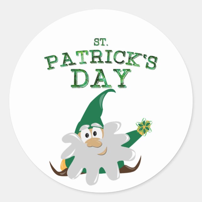 St. Patrick's Day Gnome Sticker (Front)