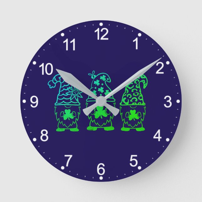 St. Patrick's Day Gnomes-60682 Round Clock (Front)