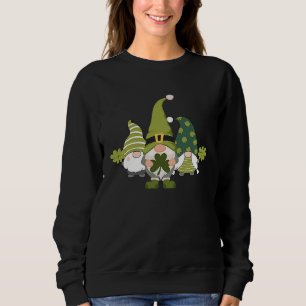 St Patrick's Day Gnomes Gnome Tie Dye Irish Shamr Sweatshirt