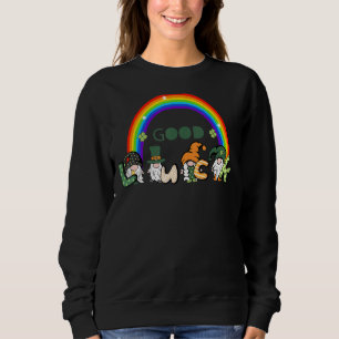 St Patricks Day Gnomes Good Luck Shamrock Horsesho Sweatshirt