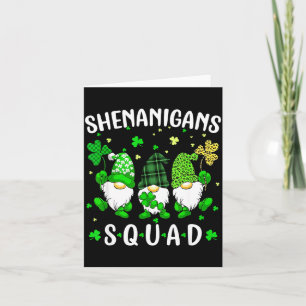 St patricks day gnomes shenanigans squad men women card