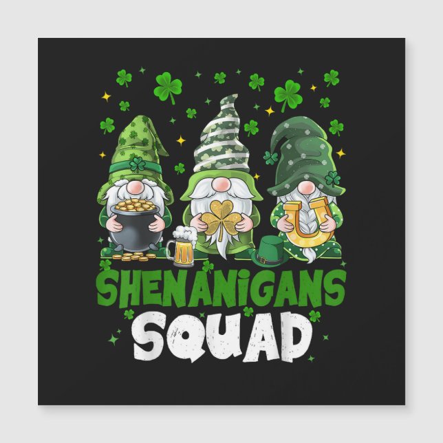 St Patricks Day Gnomes Shenanigans Squad Saint  (Front)
