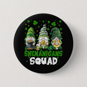 St Patricks Day Gnomes Shenanigans Squad Saint 6 Cm Round Badge