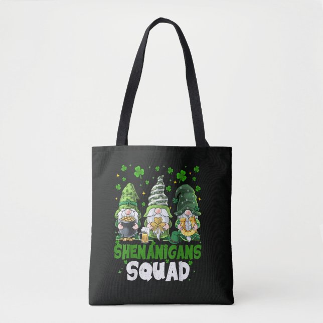 St Patricks Day Gnomes Shenanigans Squad Saint  Tote Bag (Front)