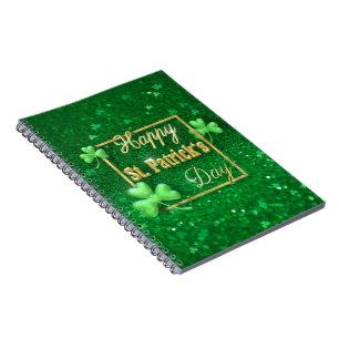 St. Patrick's Day Gold Shamrock Notebook