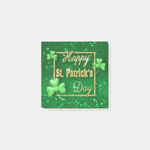 St. Patrick's Day Gold Shamrock Post-it Notes