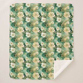 St. Patrick's Day Golden Blossom Sherpa Blanket