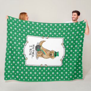St. Patrick's Day Golden Retriever Dog Fleece Blanket