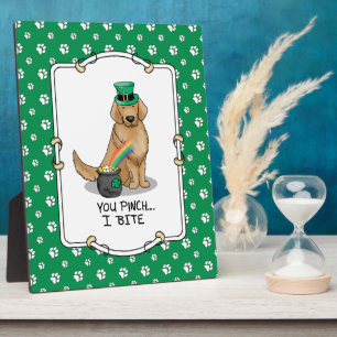 St. Patrick's Day Golden Retriever Dog Plaque