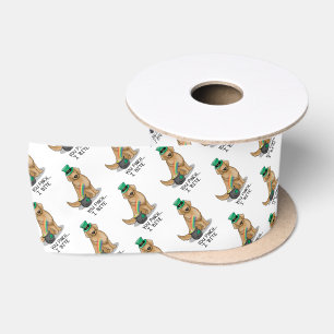 St. Patrick's Day Golden Retriever Dog Satin Ribbon