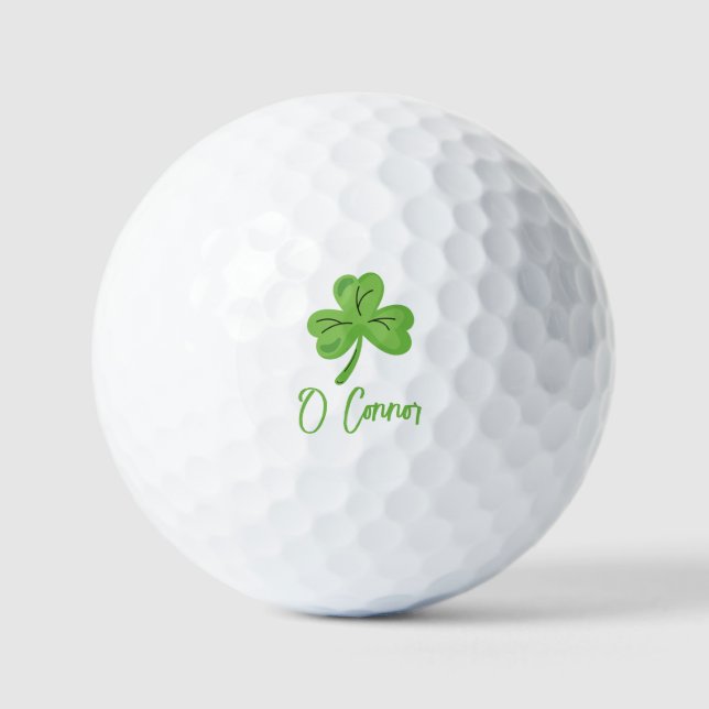 St. Patrick's Day Golf Golfer Custom Personalised Balls (Front)