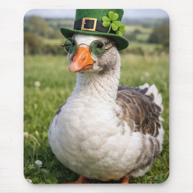 St. Patrick's Day Goose Mouse Pad (Front)