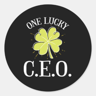 St Patricks Day Graphic For A C.e.o. One Lucky  Classic Round Sticker
