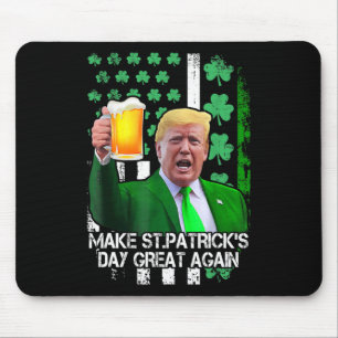 St Patrick's Day Great Again Funny Trump With Usa Mouse Pad