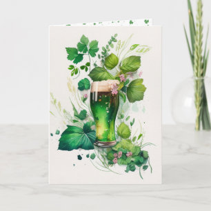 St. Patrick's Day Green Beer In Ivy Card