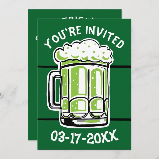 St. Patrick's Day Green Beer Party Invitation (Front/Back)