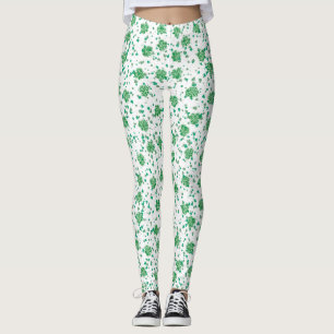 St. Patrick's Day, Green Celtic Shamrock Leggings