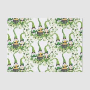 St Patricks Day Green Clovers Old Leprechaun Tissue Paper
