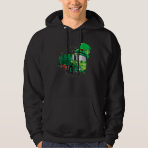 St Patrick's Day Green Garbage Truck Men Women Boy Hoodie