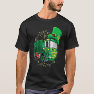 St Patrick's Day Green Garbage Truck Men Women Boy T-Shirt