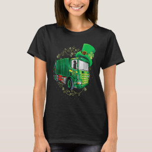 St Patrick's Day Green Garbage Truck Men Women Boy T-Shirt