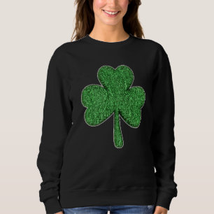 St  Patrick's Day Green Glitter-C Shamrock Sweatshirt