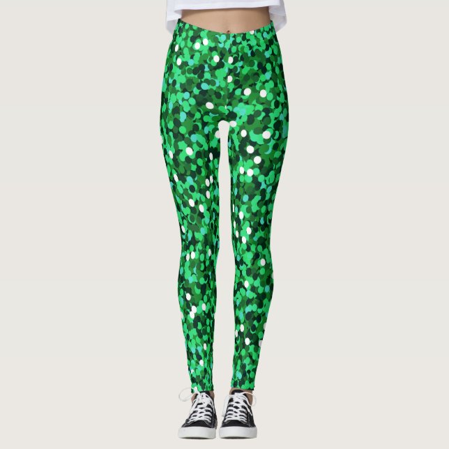st patricks day / green glittery leggings (Front)