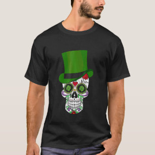 St Patricks Day Green Hat Head Lacework Halloween T-Shirt