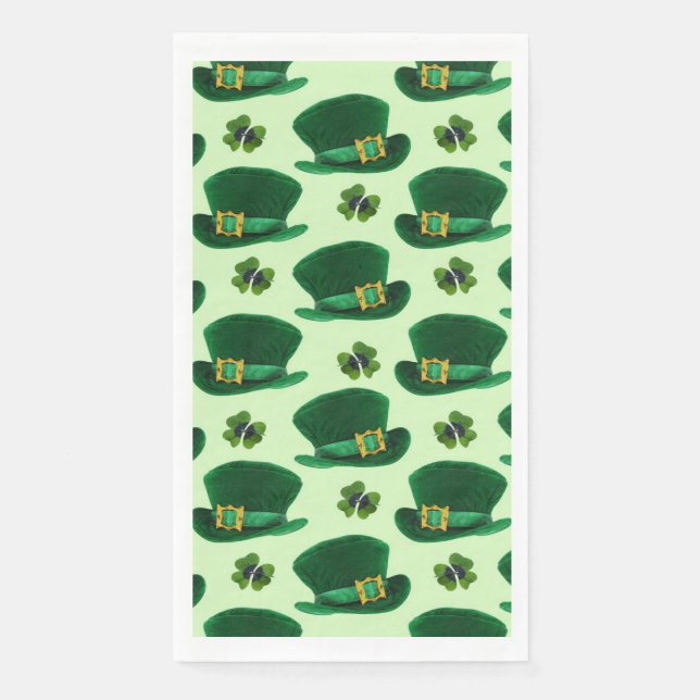 St Patrick's Day Green Hats Napkin (Front)