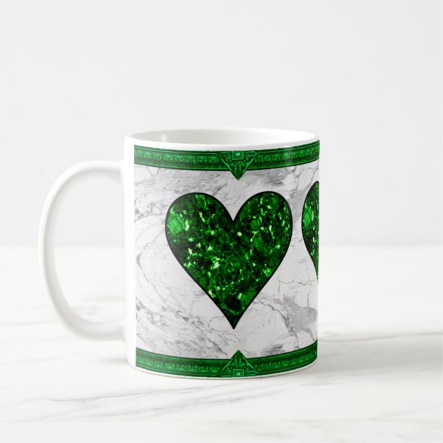 St. Patrick's Day Green Heart Coffee Mug (Left)