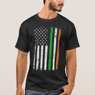St Patrick's Day Green Irish American Flag Ireland T-Shirt