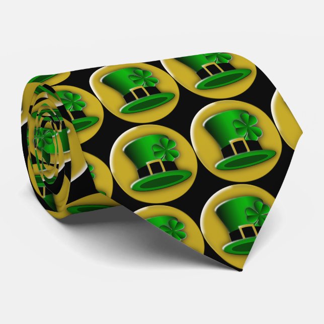 St Patrick's Day Green Leprechaun Hat Tie (Rolled)