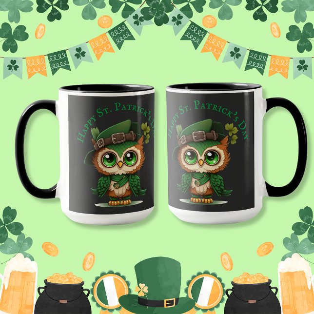 St. Patrick's Day Green Owl  Mug (St. Patrick's Day Green Owl Mug)