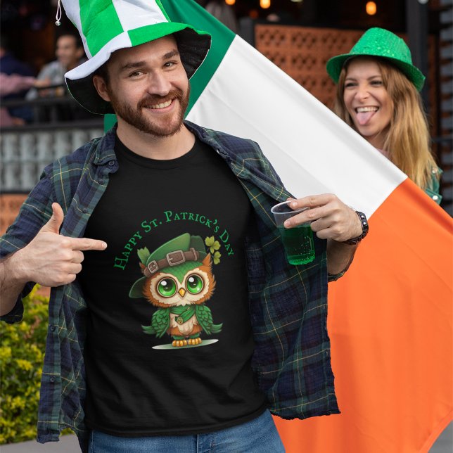 St. Patrick's Day Green Owl personalized  T-Shirt (St. Patrick's Day Green Owl personalized T-Shirt)